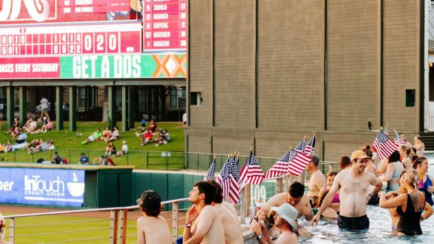 Frisco RoughRiders fans enjoy the view from the Lazy River