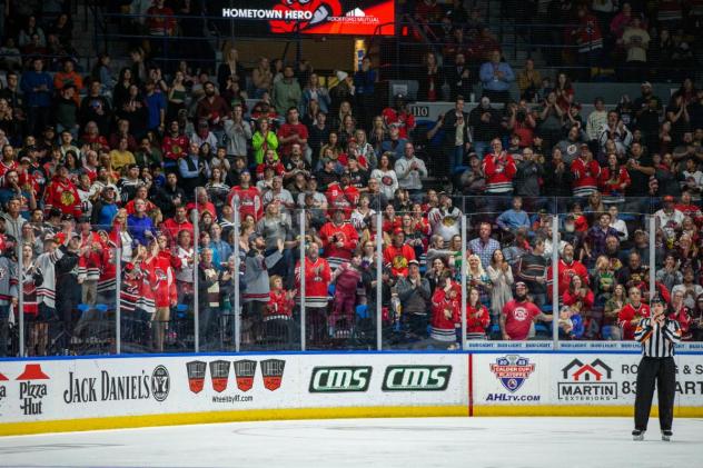 Rockford IceHogs fans cheer on their team