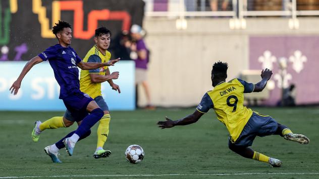 Pittsburgh Riverhounds SC's Albert Dikwa in action