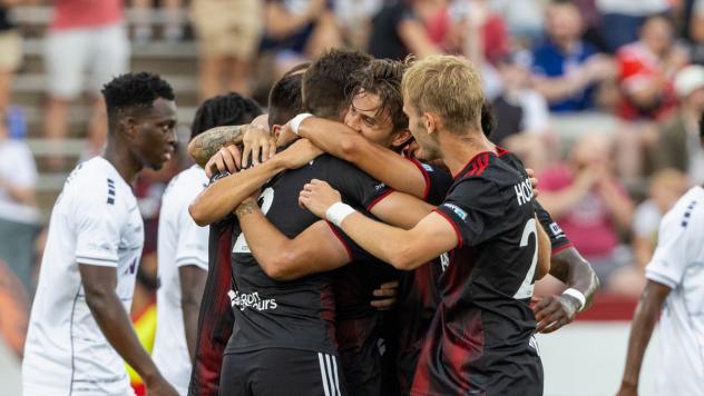 Richmond Kickers celebrate following a goal