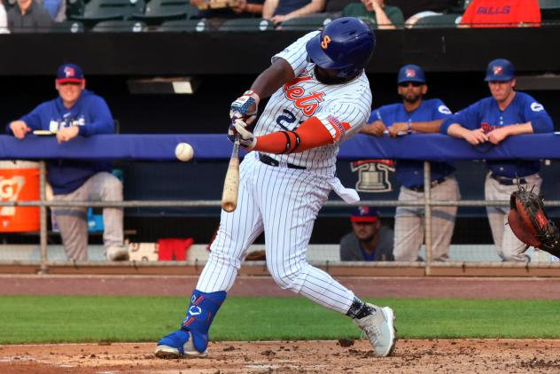 Syracuse Mets' Abraham Almonte at bat