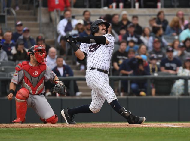Austin Wells with the Somerset Patriots