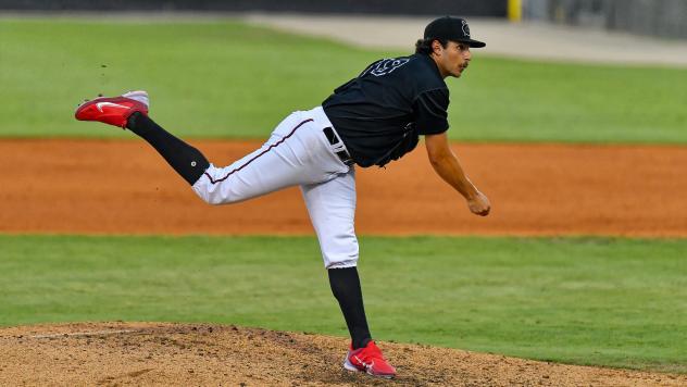 Carolina Mudcats' Chase Costello on the mound