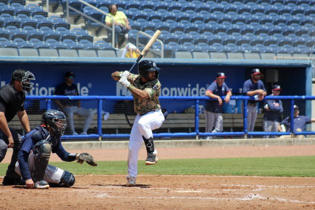 Biloxi Shuckers' Felix Valerio at bat