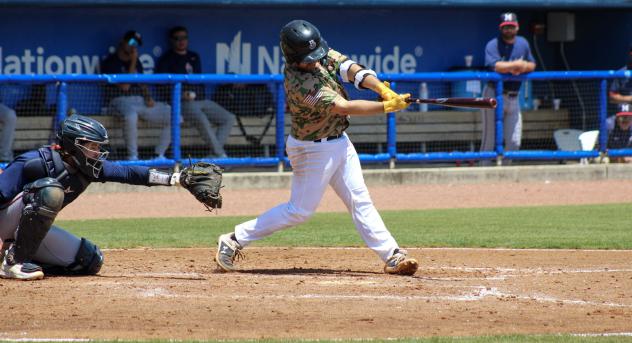Biloxi Shuckers' Nick Kahle at bat