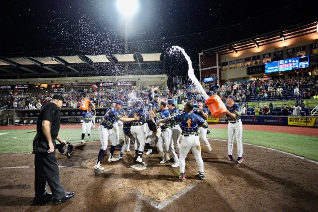 Pensacola Blue Wahoos celebrate win