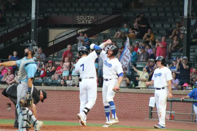 Evansville Otters' Dakota Phillips ceelebrates win