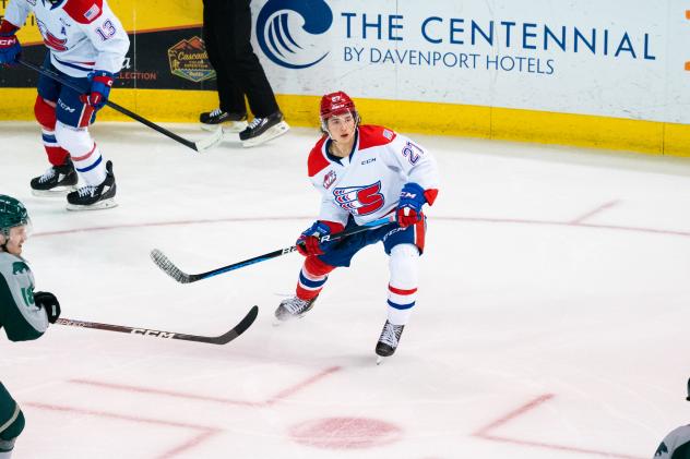 Luka Shcherbyna with the Spokane Chiefs
