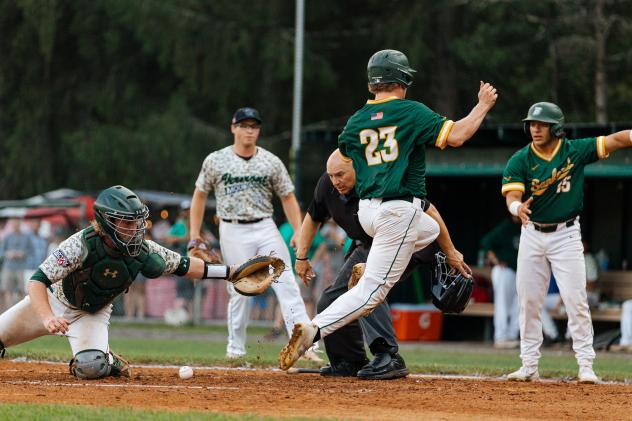 Sanford Mainers' Cal Hewett in action