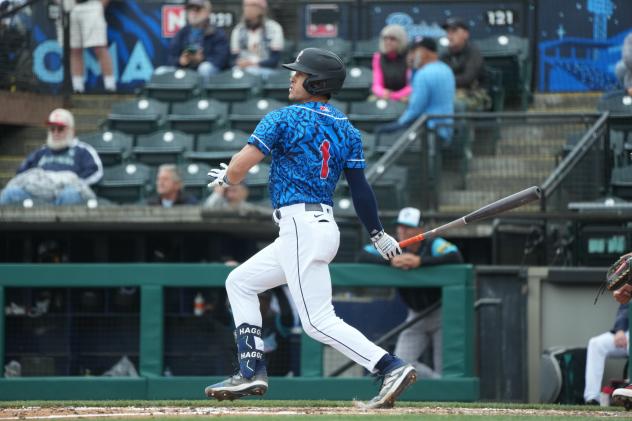 Tacoma Rainiers' Sam Haggerty at bat