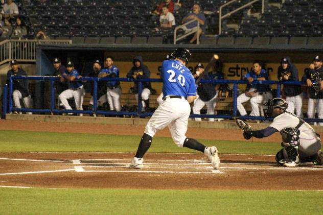 Biloxi Shuckers' Tristen Lutz at bat