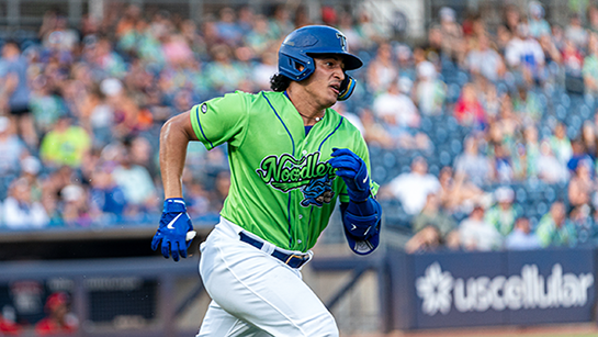 Tulsa Drillers' Diego Cartaya in action