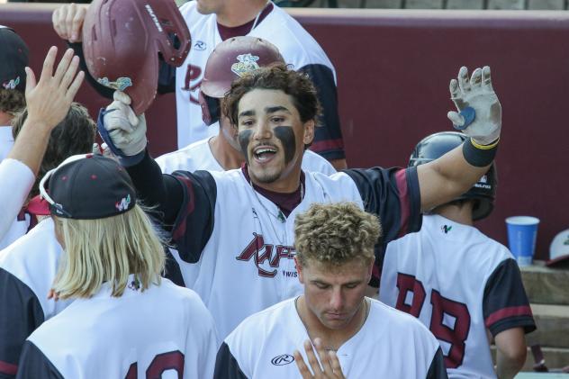 Wisconsin Rapids Rafters celebrate in the dugout