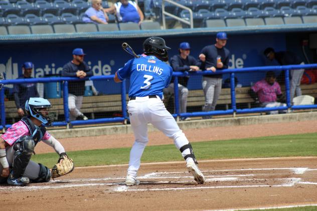 Biloxi Shuckers' Isaac Collins at bat