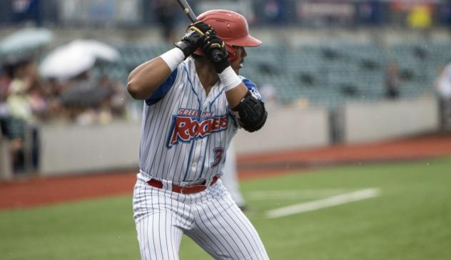 Green Bay Rockers' Carlos Hernandez at bat