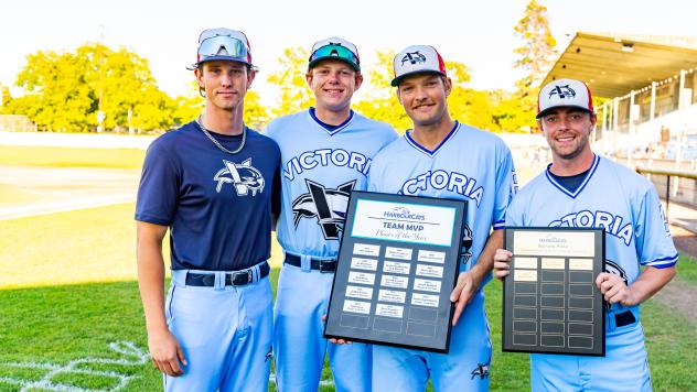 Victoria HarbourCats' Logan MacNiel, Davis Franklin, Tyler Davis and Brandon Green