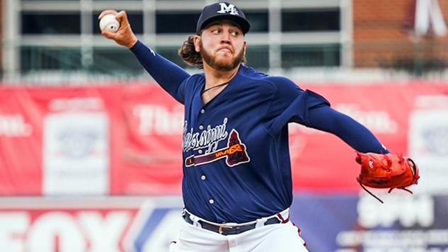 Mississippi Braves' Nolan Kingham in action