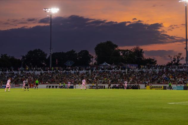 Richmond Kickers and Forward Madison FC on the field