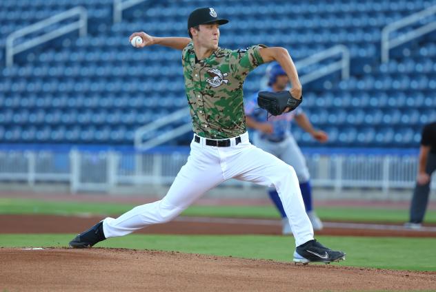Biloxi Shuckers' Jacob Misiorowski on the mound