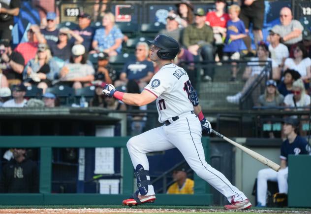 Tacoma Rainiers' Zach DeLoach in action