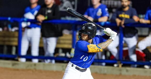 Biloxi Shuckers' Carlos Rodriguez at bat
