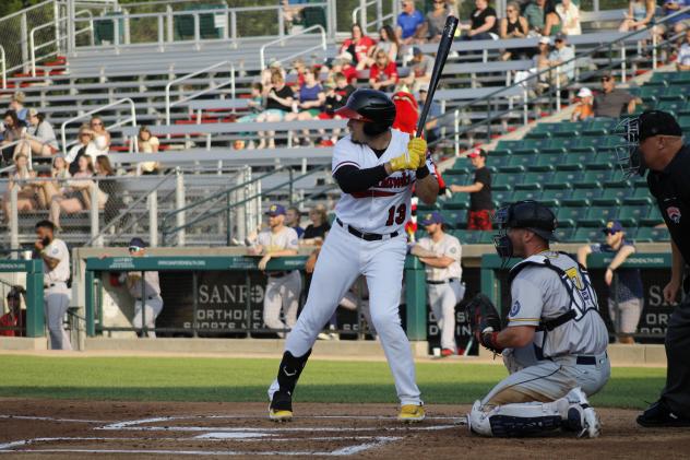 Fargo-Moorhead RedHawks' Manuel Boscan at bat
