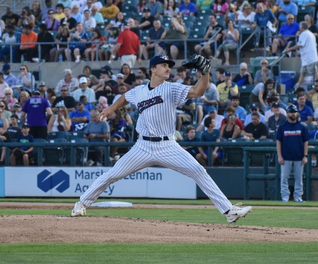 Somerset Patriots' Drew Thorpe on the mound