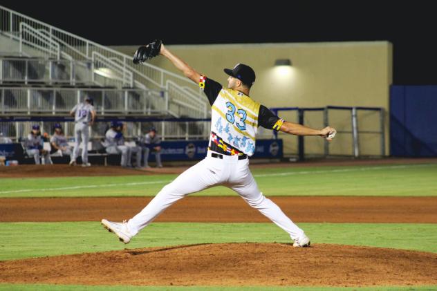 Biloxi Shuckers' Maz Lazar on the mound
