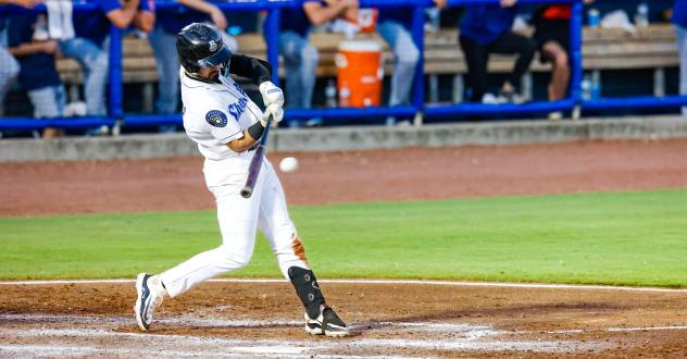 Biloxi Shuckers' Freddy Zamora in action