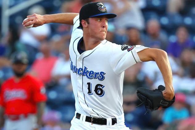 Biloxi Shuckers' Jacob Misiorowski in action
