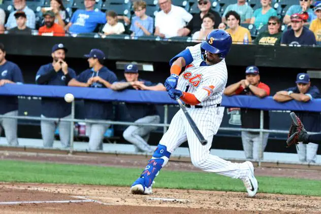 Syracuse Mets' Michael Perez at bat