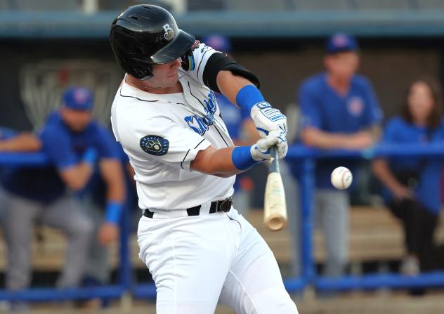 Biloxi Shuckers' Wes Clarke at bat