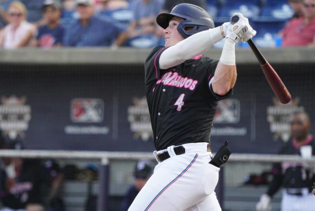 Pensacola Blue Wahoos' Jacob Berry at bat