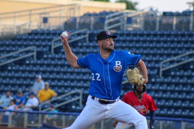 Biloxi Shuckers' James Meeker in action