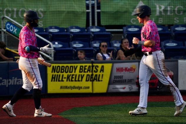 Pensacola Blue Wahoos exchange congratulations