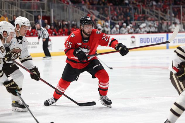 Forward Ethan Keppen with the Charlotte Checkers