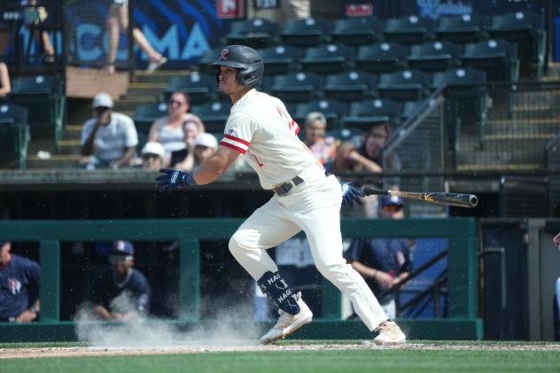 Tacoma Rainiers' Sam Haggerty in action
