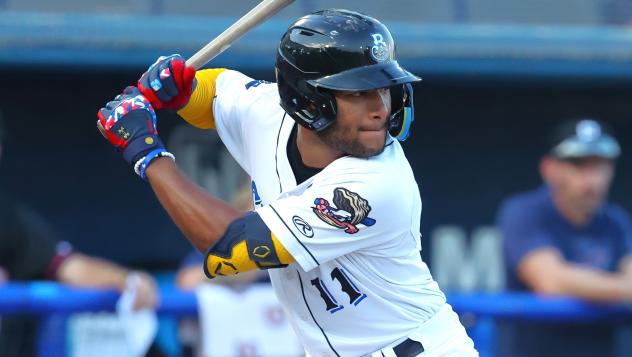 Biloxi Shuckers' Jackson Chourio at bat
