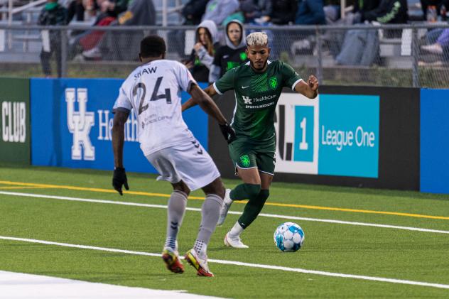 Lexington SC with possession against Greenville Triumph SC