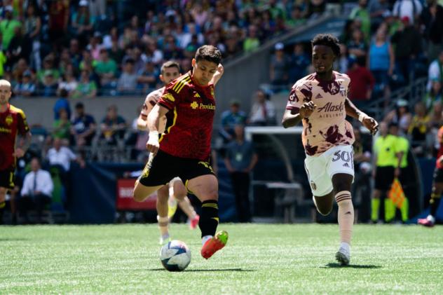 Seattle Sounders FC battles the Portland Timbers