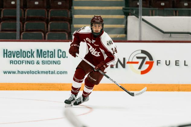 Peterborough Petes' Brennan Faulkner on the ice
