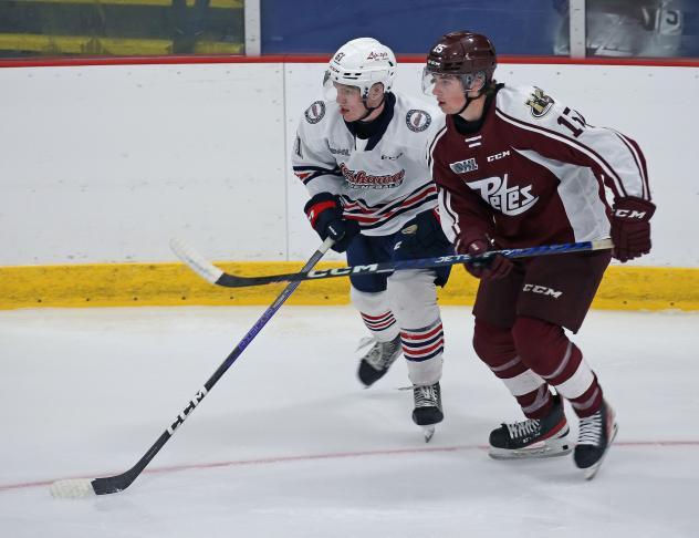 Ethan Toms of the Oshawa Generals  vs. Carson Cameron of the Peterborough Petes