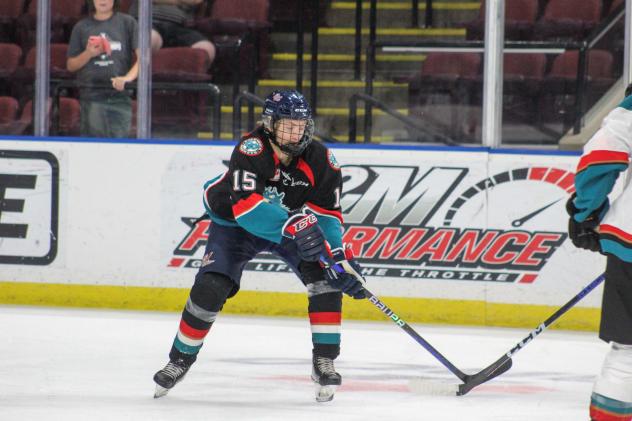 Kelowna Rockets right wing Eli Barrett at training camp