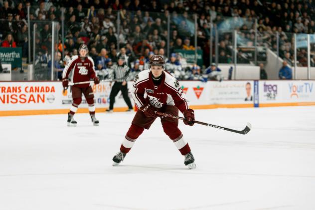 Peterborough Petes' Jonathan Melee on the ice