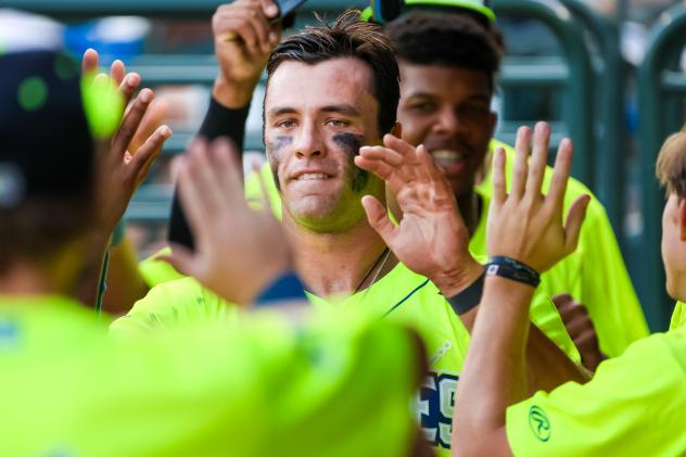 Columbia Fireflies' Trevor Werner Celebrates Win