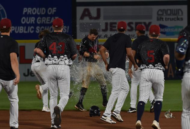Somerset Patriots celebrate win