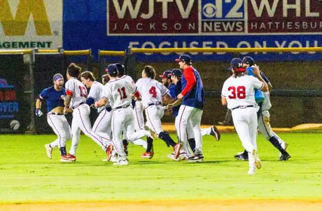 Mississippi Braves celebrate win