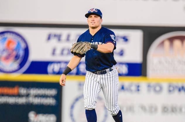 Somerset Patriots' Caleb Durbin in action