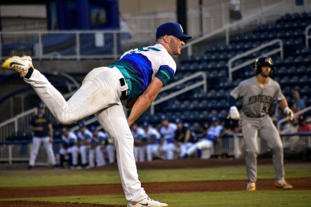 Biloxi Shuckers' TJ Shook in action