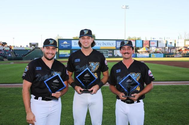 Nick Raquet (left), Drew Mendoza, J.T. Hintzen of the York Revolution